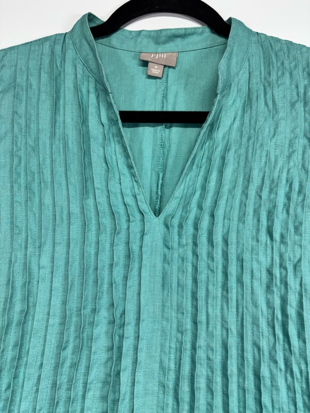 ✨J. Jill 100% Line Pintuck Sleeveless Teal Maxi Dress Size M - Picture 6 of 11